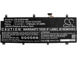 Akkumulátor Asus Gx531gv, Zephyrus S Gx531gv és másokhoz, 3750 mAh, Li-Ion