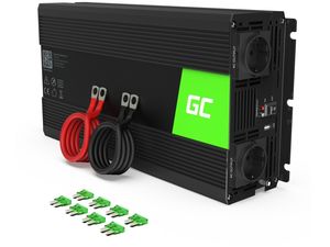 Green Cell Power Inverter 12V-tól 230V-ig, 1500W/3000W, tiszta szinusz hullámmal