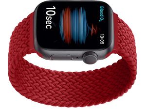 Apple Curea de ceas, elastică, pentru 38/40 mm, L, nailon, roșu