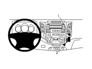 Brodit ProClip montážní konzole pro Toyota HiLux 12-16, na střed vpravo