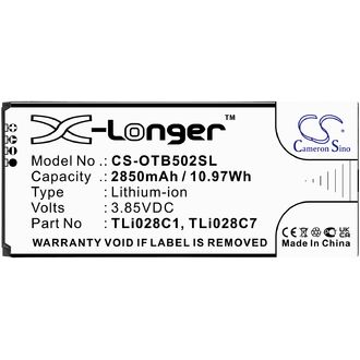 Baterie pentru Alcatel 1b 2020, Alcatel Ot-5002a (eq. Alcatel TLI028C1), 2850 mAh