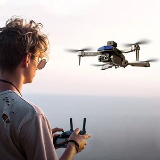 Dron D6 PRO z dvojno kamero (3 baterije), črn
