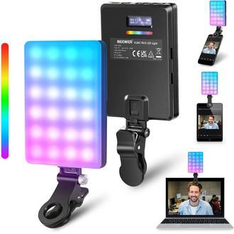 Neewer VL66C mini-lumină foto permanentă, 60 de LED-uri RGB ultra-luminoase, 4W
