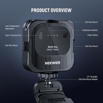 Neewer PL81 PRO lumină foto permanentă, 90 de LED-uri ultra-luminoase, 5W
