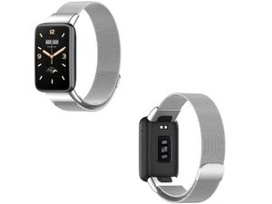 Cureaua Mobilly pentru Xiaomi Band 7 Pro, curea milaneză, argintie