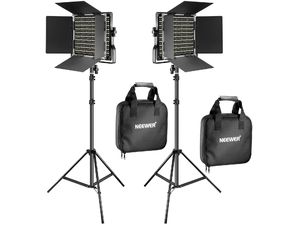 Neewer 660 комплект 2x Bi-Color постоянна фотосветлина, 330x студена + 330x топла LED, 40W