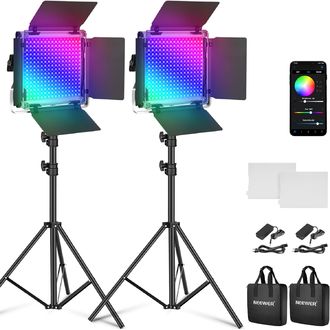 Neewer 660 set 2x RGB lumină foto permanentă, 340x rece + 330x cald LED, 50W