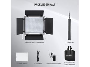Neewer 660 set 2x RGB lumină foto permanentă, 340x rece + 330x cald LED, 50W