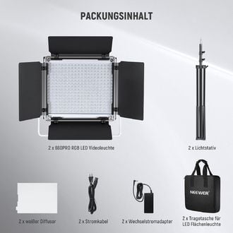 Neewer 660 set 2x RGB lumină foto permanentă, 340x rece + 330x cald LED, 50W
