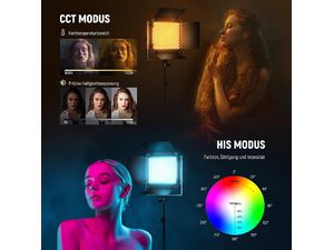 Neewer 660 set 2x RGB lumină foto permanentă, 340x rece + 330x cald LED, 50W