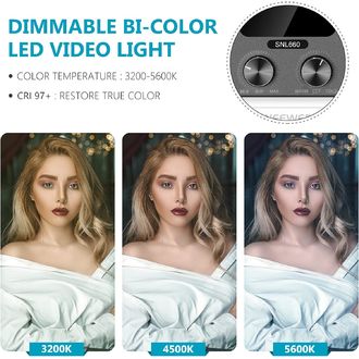 Neewer SNL660 set de bază 2x lumină foto permanentă bicoloră, 660x LED bicolor, 45W