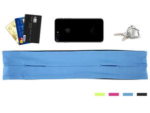 Sportovní pouzdro kolem pasu, 3 kapsy a výstup na sluchátka, velikost M, žlutá