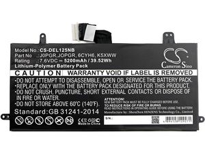 Akku für DELL Latitude 12 5285 2-In-1 (entspricht DELL 51KD7), 5200 mAh