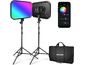 Neewer RGB168 állványkészlet, 2x állandó fotólámpa készlet 18,3" RGB panel, 144x RGBWW LED, 60W