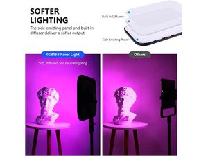 Neewer RGB168 állványkészlet, 2x állandó fotólámpa készlet 18,3" RGB panel, 144x RGBWW LED, 60W