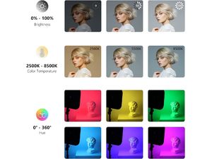 Neewer RGB168 állványkészlet, 2x állandó fotólámpa készlet 18,3" RGB panel, 144x RGBWW LED, 60W