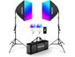 Neewer NK800 softbox stand kit, set de 2 x lumini foto permanente cu LED-uri RGB, 2 x softbox, 2 x LED-uri de 26W