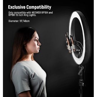 Neewer RP19H 18.9" lumină circulară permanentă cu suport, 512 LED-uri, 42W, 2540lux, CRI 98+, telecomandă