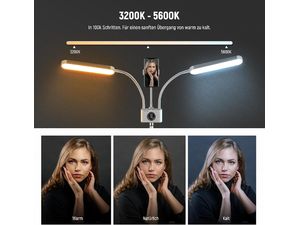 Neewer BH40B állandó kétkaros lámpa állvánnyal, 210 LED, 36W, 5200lux, CRI 98+, távirányítóval, távirányítóval