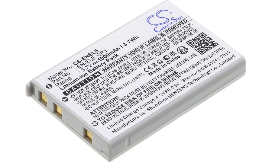 Akkumulátor (egyenértékű EN-EL5) Nikon Coolpix 3700, 5200, 7900, P80, P6000, Li-ion 3,7V 1000mAh