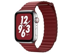 PasekMobilly do zegarka Apple 42/44 mm, sztuczna skóra, czerwony