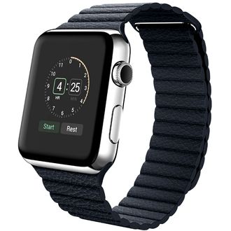 Mobilly curea pentru ceasul Apple 1-6 și SE, 40 mm, piele artificială, albastru închis