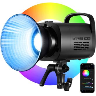 Neewer CB60 RGB постоянна студийна светлина, Bowens, 18000Lux/1m, 2700-6500K, CRI97+, 70W, COB LED, APP