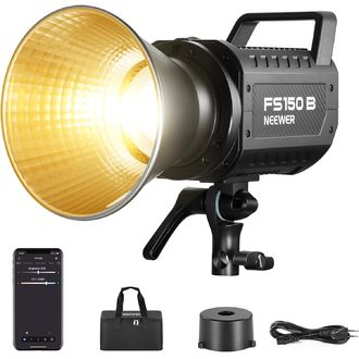 Neewer FS150B lumină permanentă de studio, Bowens, 72000Lux/1m, 2700-6500K, CRI97+, 130W, Bi-ColorCOB LED