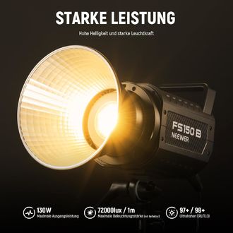 Neewer FS150B lumină permanentă de studio, Bowens, 72000Lux/1m, 2700-6500K, CRI97+, 130W, Bi-ColorCOB LED