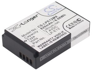 Akku für Canon EOS 100D (equ.LP-E12) 820mAh, Li-ion