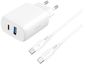 Încărcător de rețea Proove Silicone Power 2 30W (Type-C + USB) + cablu Type-C la Type-C 60W (1m)