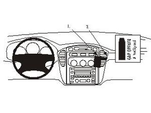 Brodit ProClip Halterung für Toyota Highlander 01-07 (ohne Navigationsdisplay), für Mitte
