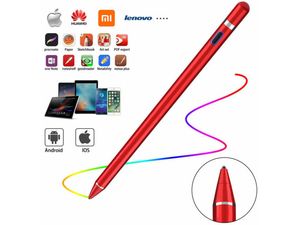 Aktivní stylus a dotykové pero 3v1 pro mobily a tablety, červené