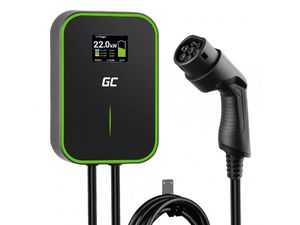 Green Cell Wallbox GC EV PowerBox 22kW зарядна станция тип 2 за електрически превозни средства, 6 м кабел
