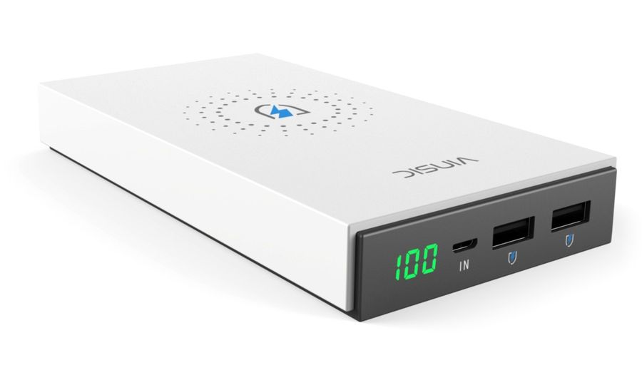 Vinsic QI Wireless 2v1 powerbanka s bezdrátovým nabíjením 12000mAh bílá