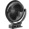 Ventilator reîncărcabil Opolar Clip-On cu clip, 10000 mAh, negru