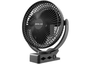 Opolar Clip-On wiederaufladbarer Ventilator mit Clip, 10000 mAh, Schwarz