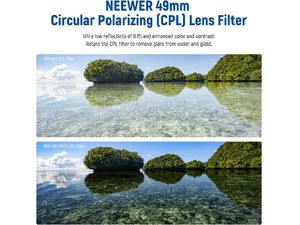 Neewer CLP HD polarizační a UV filtr 49mm, slim provedení, MRC