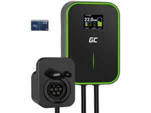 Green Cell Wallbox EV PowerBox 22kW RFID cu priză tip 2