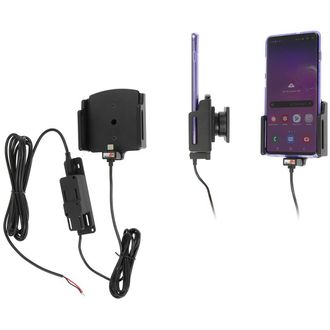 Brodit държач за кола за мобилен телефон с USB-C, регулируем със скрито зареждане. w.75-89 mm, дебелина 2-10mm