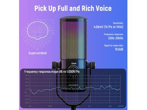 Neewer CM24 RGB Light, microfon USB pentru jocuri de noroc