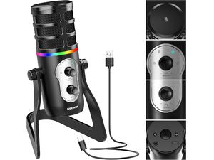 Neewer CM27 RGB Light, microfon USB pentru streaming și gaming PRO