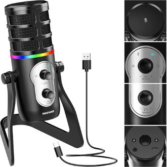 Neewer CM27 RGB Light, microfon USB pentru streaming și gaming PRO