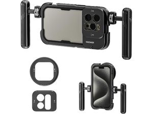Set Neewer PA023k, cușcă de ultra-stabilizare + 2x mâner pentru iPhone 15, 15 PRO
