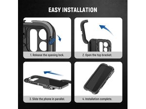 Set Neewer PA023k, cușcă de ultra-stabilizare + 2x mâner pentru iPhone 15, 15 PRO
