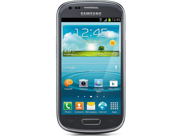 obsah balení Samsung Galaxy S III mini, NFC, šedý + zadní kryt Samsung ZDARMA, světle modrý