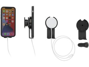 Brodit tartó iPhone 15/14/13/12/Mini/Pro/Plus/Max készülékhez, Apple Magsafe töltőhöz, autós töltővel, támogatással