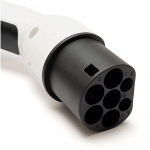 EcoVolter nabíjecí kabel pro elektromobily Typ2, 11kW 3x16A 5m, bílá koncovka s Tesla tlačítkem