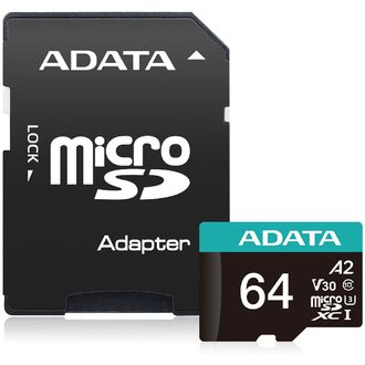 ADATA V30S microSDXC 64GB UHS-I U3 V30 A2 + SD adaptér (Premier Pro)
