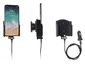 Brodit držák do auta na Apple iPhone Xs/X bez pouzdra, s nabíjením z cig. zapalovače/USB, samet